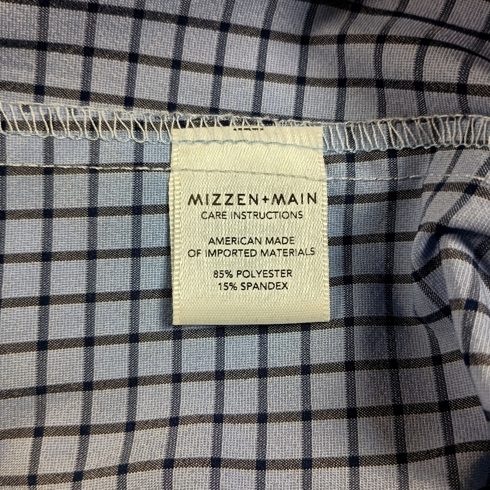 MIZZEN+MAIN Leeward Collection Mens L Blue Striped Button Down Shirt - Picture 7 of 9